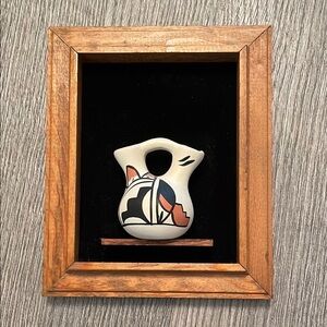 Handcrafted Pottery with Wooden Frame